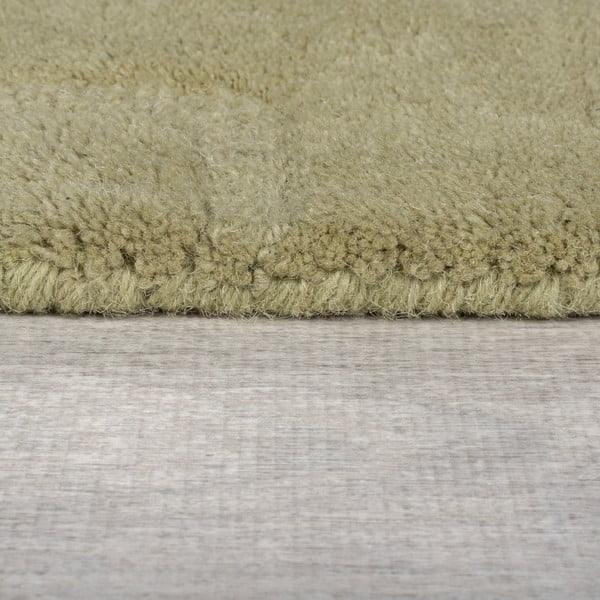 Khaki kézi szövésű gyapjú futószőnyeg 60x230 cm Mesmerise Sage – Flair Rugs-image-3
