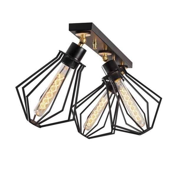 Fekete-aranyszínű mennyezeti lámpa fém búrával ø 18 cm Oylat – Opviq lights-image-2