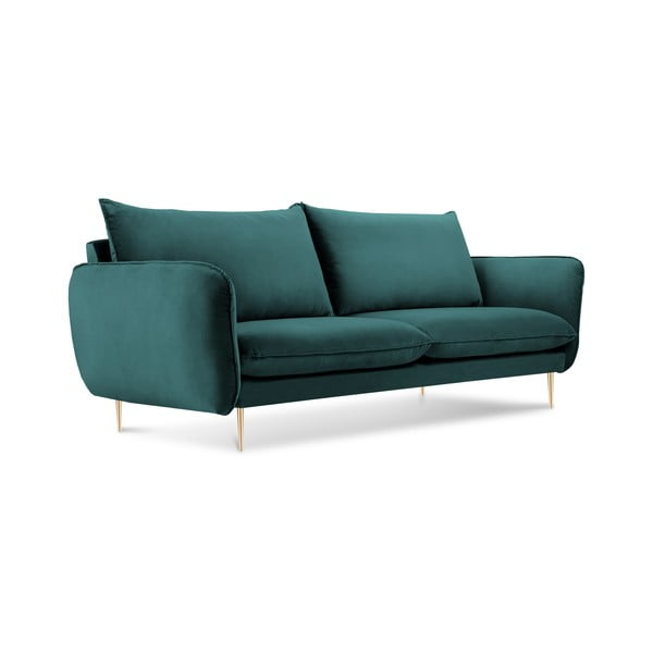 Florence petróleumkék bársony kanapé,160 cm - Cosmopolitan Design