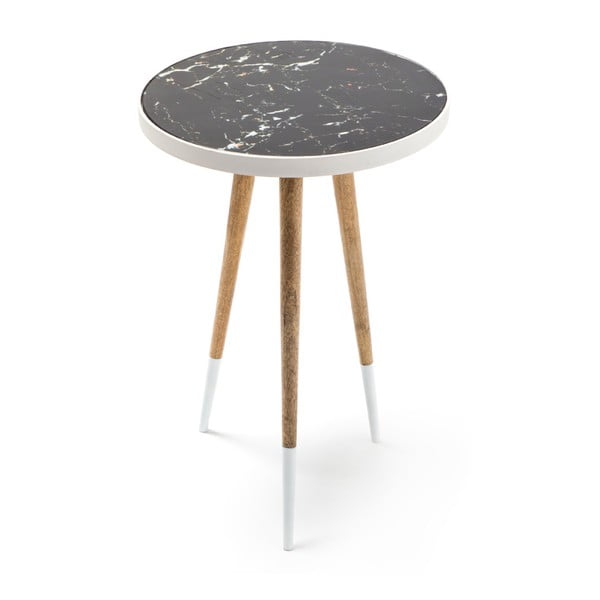 Merald Weich Natural fekete-fehér tárolóasztal, ⌀ 40,5 cm - 360 Living
