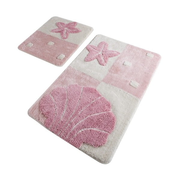 Starfish Pink 2 darabos rózsaszín fürdőszobai kilépő szett - Confetti Bathmats