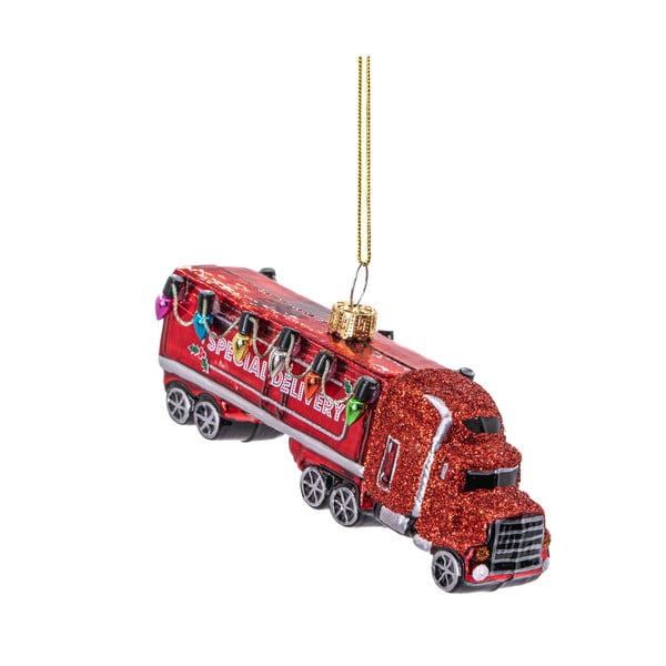 Üveg kézzel készített karácsonyfadísz 4,5 cm Red Truck – Sass & Belle