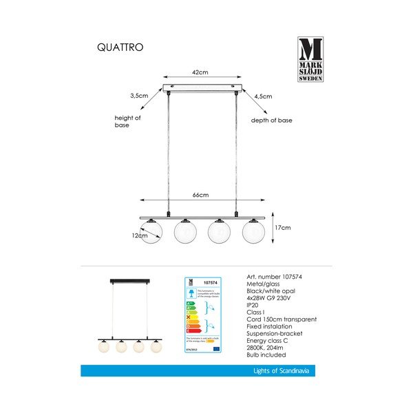 Quattro fekete függőlámpa - Markslöjd-image-2
