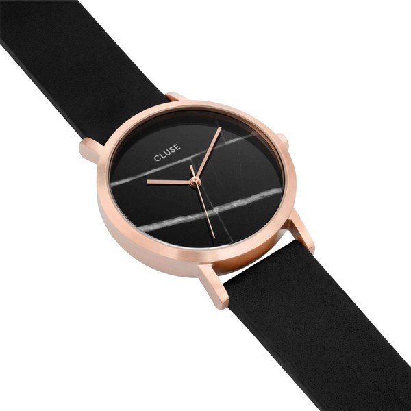 La Roche Petite Rose fekete női karóra bőrszíjjal és márvány óralappal - Cluse-image-3