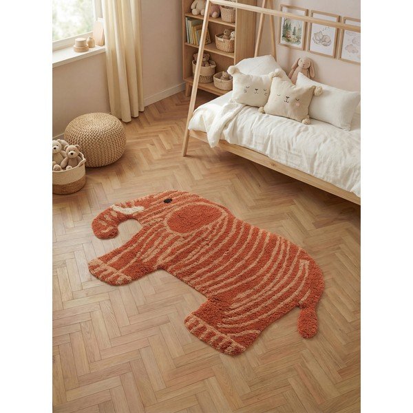 Terrakotta színű mosható-kézi szövésű pamut gyerek szőnyeg 75x120 cm Snuggle Elodie – Hanse Home-image-1