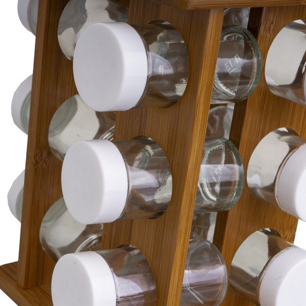 Fűszertartó készlet állvánnyal, 12 db-os Bamboo Walnut – Casa Selección-image-2