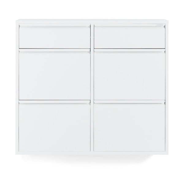 Fehér fém billenő ajtós cipőtartó 98x86x15 cm Billy – Spinder Design-image-3