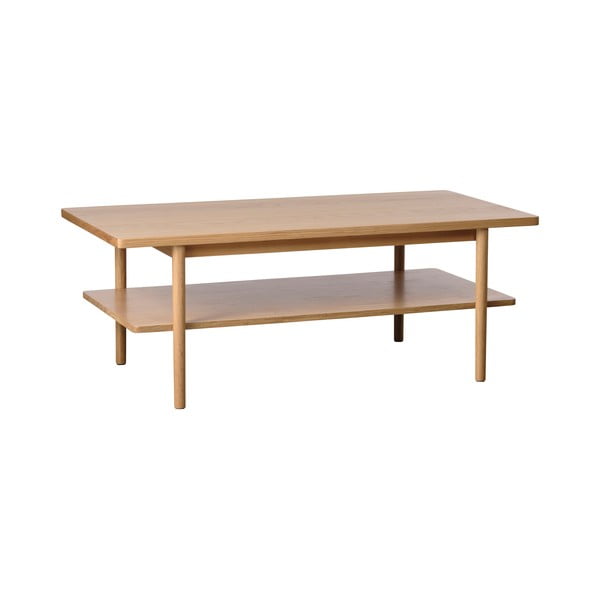 Natúr színű dohányzóasztal tölgyfa dekoros asztallappal 60x120 cm Ponza – Unique Furniture-image-2