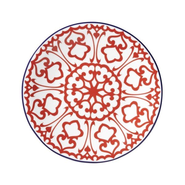 Porselen Desen 24 részes fehér porcelán étkészlet piros mintával - Kütahya-image-3