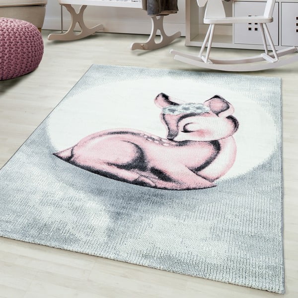Világos rózsaszín-világosszürke gyerek szőnyeg 120x170 cm Bambi – Ayyildiz Carpets-image-1