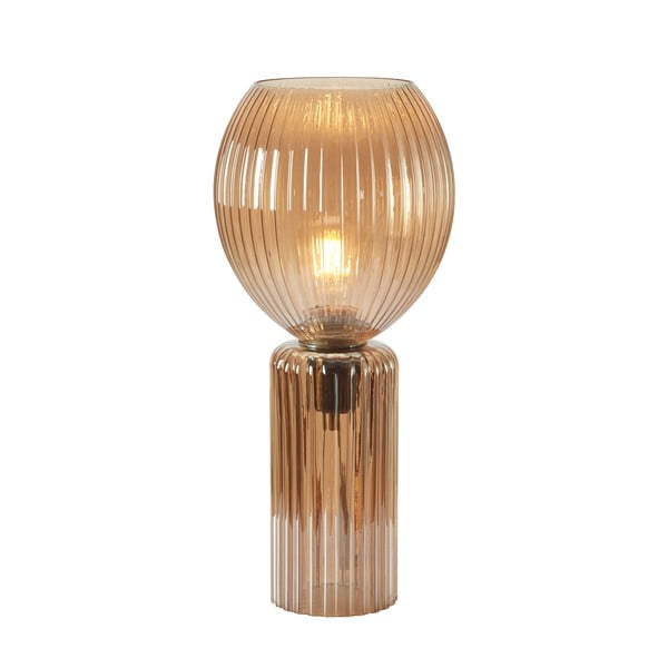 Borostyán színű asztali lámpa üveg búrával (magasság 40 cm) Toulipa – Markslöjd