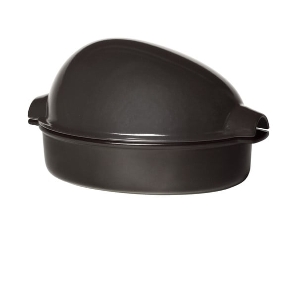 Szénfekete ovális sütőtál fedővel, 41,5 x 27,5 cm - Emile Henry