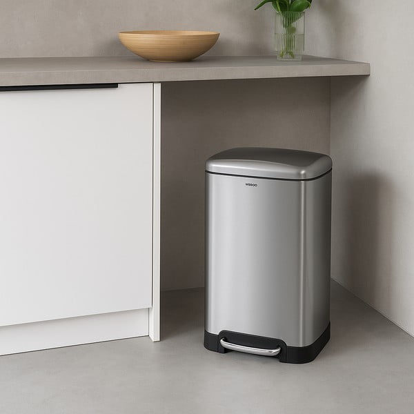 Pedálos rozsdamentes acél szemetes, 30 l - Wenko-image-1