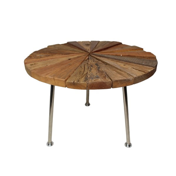 Sun Stick kisasztal teakfa asztallappal, Ø 60 cm - HSM collection
