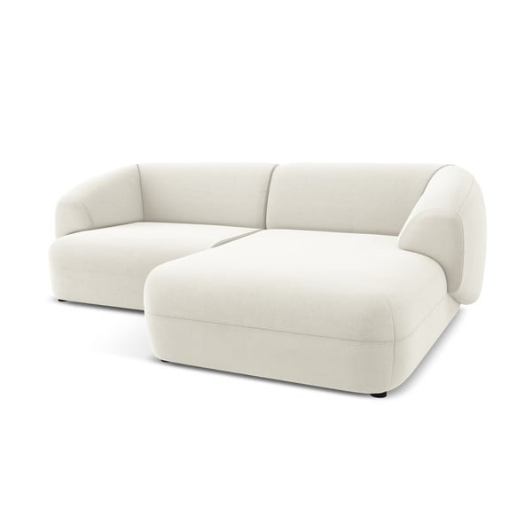 Fehér bársony sarokkanapé (jobb oldali) Moana – Makamii-image-2