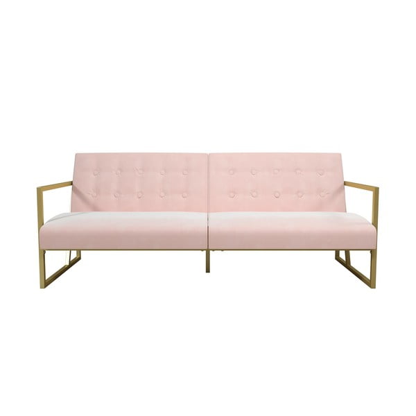 Lexington kinyitható rózsaszín bársony kanapé - CosmoLiving by Cosmopolitan