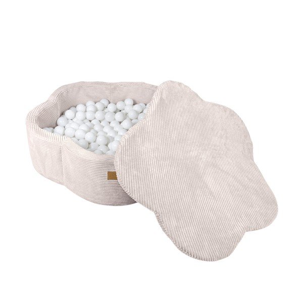 Bézs kordbársony labdamedence ø 90 cm magasság 30 cm – Meowbaby