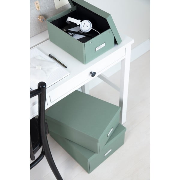 Kékeszöld fedeles karton tárolódoboz 34,5x45x18,5 cm Katrin Canvas Paper Laminate – Bigso-image-1