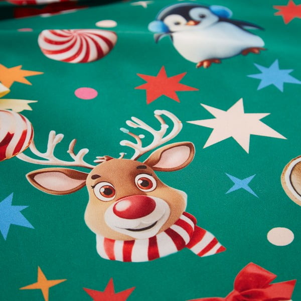 Zöld kétszemélyes ágyneműhuzat 200x200 cm Christmas Icons – Catherine Lansfield-image-4