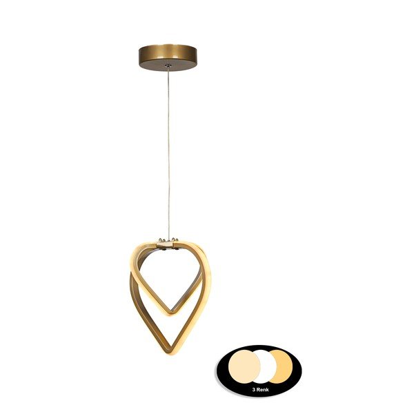 Bronzszínű fém LED függőlámpa ø 22 cm Sevinc – Squid Lighting-image-2