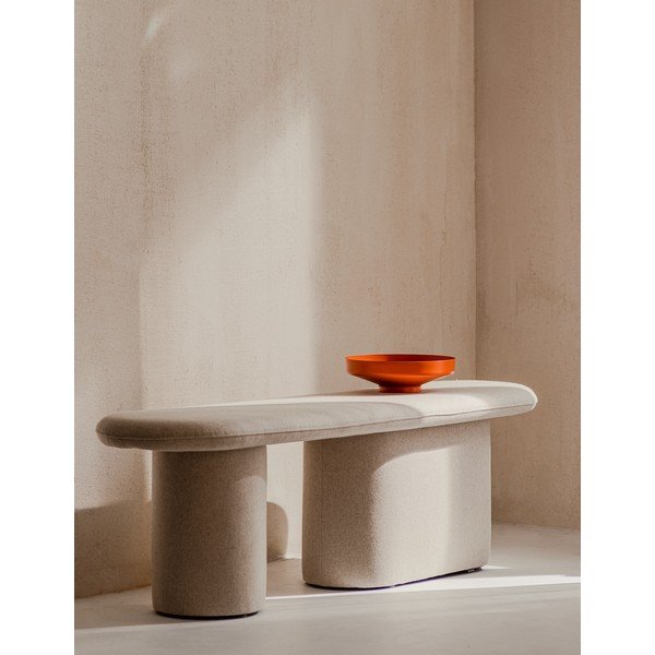 Bézs gyapjú párnázott pad Rull – noo.ma-image-1