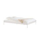 Fehér acél franciaágy ágytámla nélkül ágyráccsal 200x200 cm Eton Basic – noo.ma