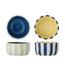 Sárga-kék kerámia tálka szett 4 db-os 300 ml Phoenix – Bloomingville