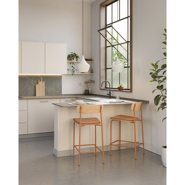 Piros-natúr színű bárszék szett 2 db-os (ülésmagasság 66 cm) Adriana – Marckeric-image-1