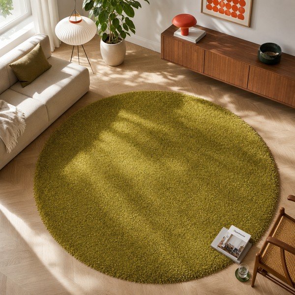 Aqua Liso zöld szőnyeg, ø 100 cm - Universal-image-4