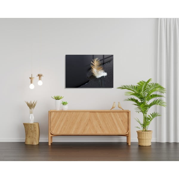 Üveg kép 100x70 cm Feather – Wallity-image-1