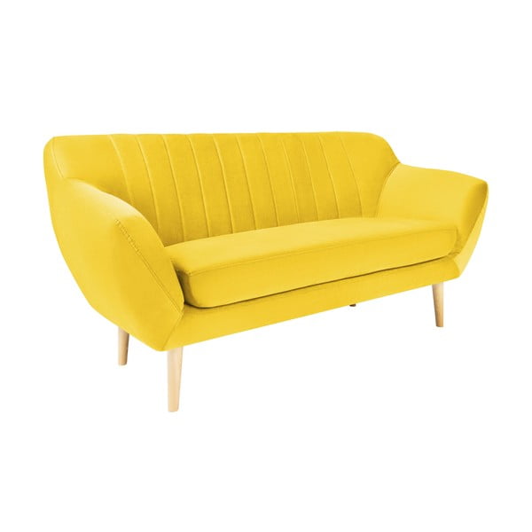 Sardaigne sárga bársony kanapé, 158 cm - Mazzini Sofas-image-2