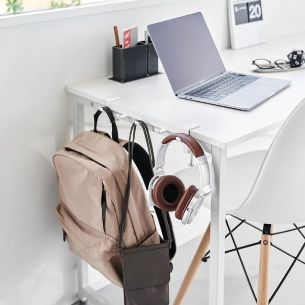 Matt fehér állítható acél akasztó Tower – YAMAZAKI-image-3