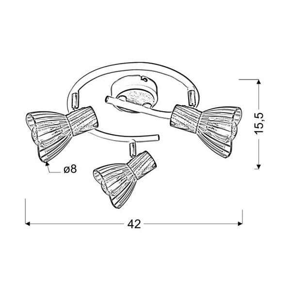 Fehér-natúr színű spotlámpa 42x42 cm Chile – Candellux Lighting-image-1