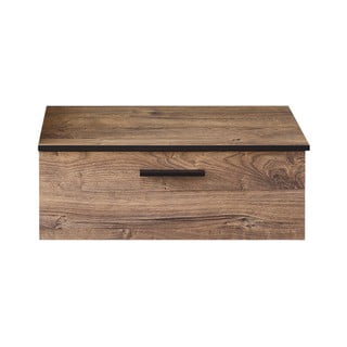 Barna alacsony fürdőszoba szekrény tölgyfa dekorral 71x27 cm Set 374 - Pelipal