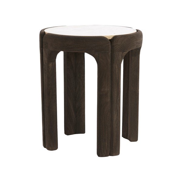 Kerek tárolóasztal kő asztallappal ø 45 cm Ali – Light & Living