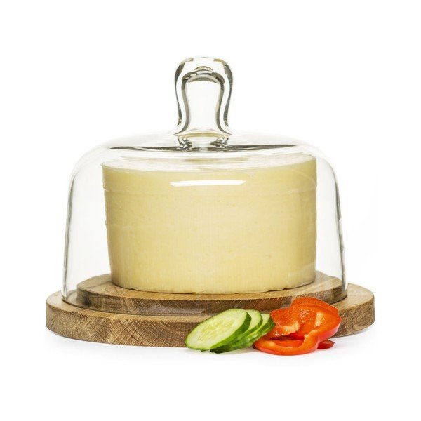 Oval sajt vágódeszka üvegfedéllel - Sagaform-image-2