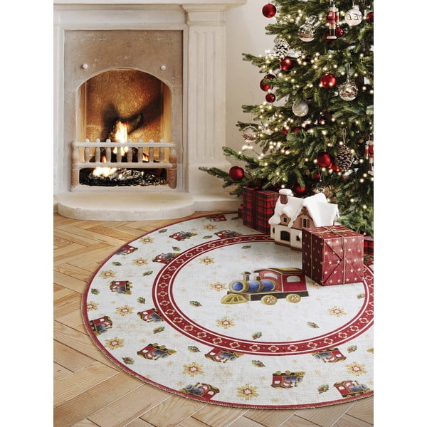 Piros kerek szőnyeg karácsonyi mintával ø 160 cm Toy's Delight Train – Villeroy&Boch-image-1