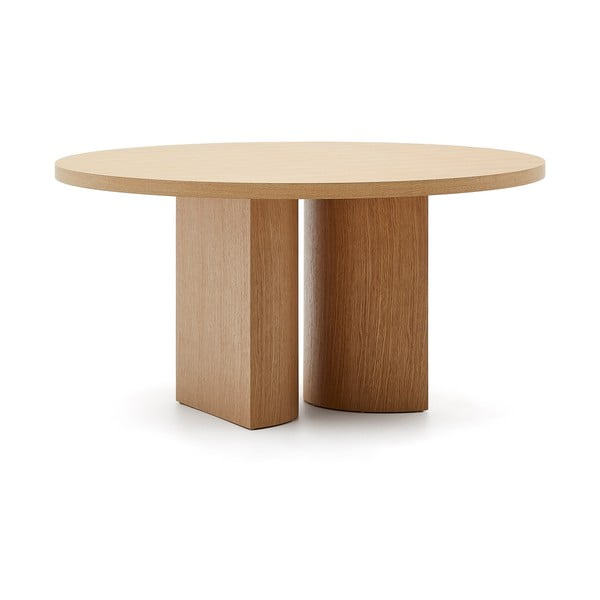 Kerek étkezőasztal tölgyfa dekorral ø 150 cm Nealy – Kave Home