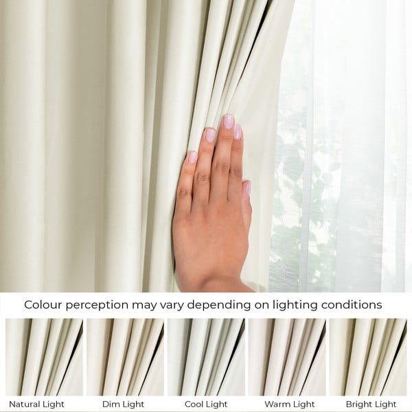 Krémszínű bársony dimout (részleges sötétítő) függöny 140x270 cm Eyelets – Restilo-image-4