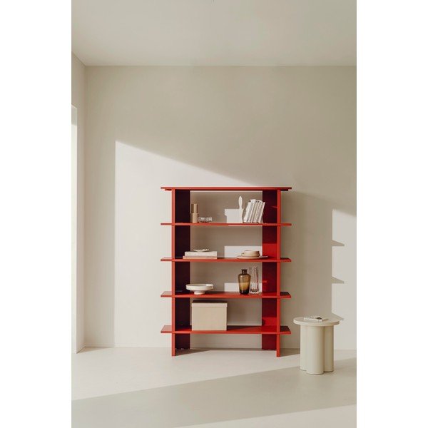 Piros fém könyvespolc 120x156x37 cm Hes – noo.ma-image-1