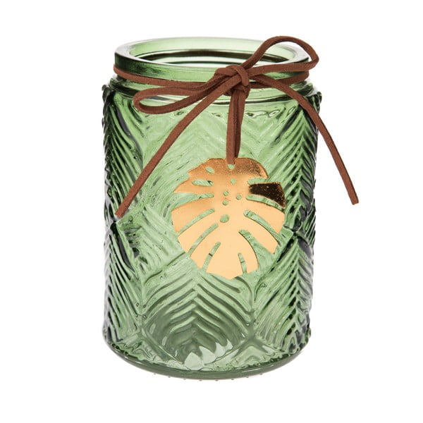 Boho zöld üveg gyertyatartó - Dakls