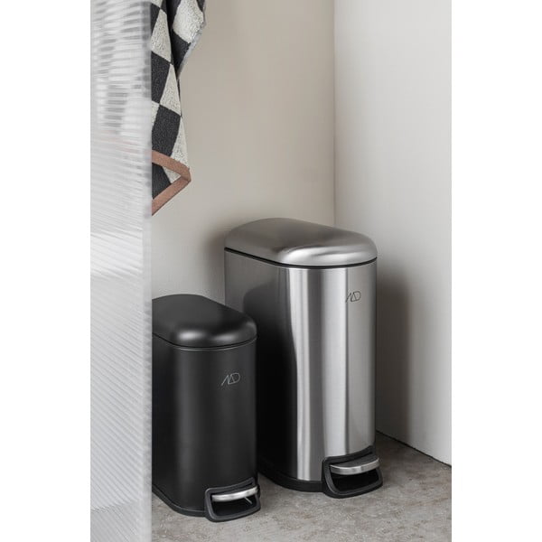 Ezüstszínű rozsdamentes acél pedálos szemetes 10 l Wather – Mette Ditmer Denmark-image-2