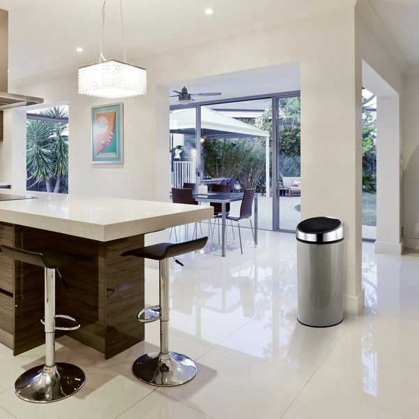 Szürkésbarna acél érintésre nyíló szemetes 30 l – MSV-image-1