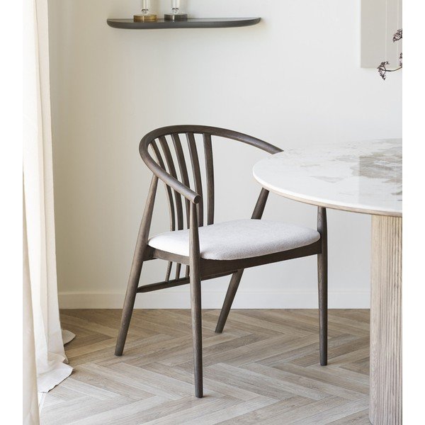 Sötétbarna tölgyfa karfás étkezőszék Agustin – House Nordic-image-2