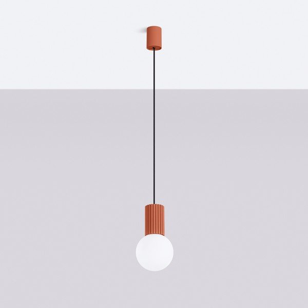 Narancssárga függőlámpa üveg búrával ø 12 cm Orbital – Sollux-image-4