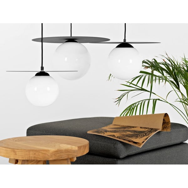 Fekete függőlámpa üveg búrával ø 40 cm Skiva Ball – CustomForm-image-1