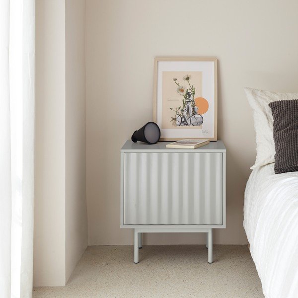 Világosszürke matt éjjeliszekrény Sierra – Teulat-image-1