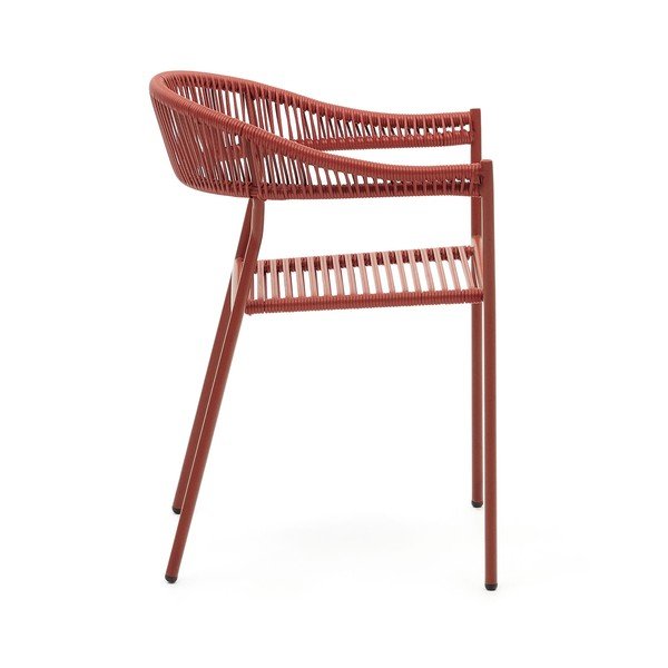 Téglavörös műrattan étkezőszék szett 4 db-os Futadera – Kave Home-image-2