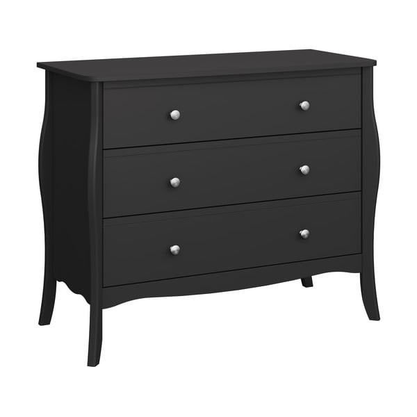 Fekete alacsony komód 97x80 cm Baroque - Tvilum-image-2