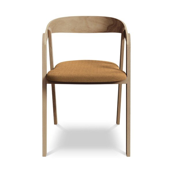 Terrakotta színű tömörfa étkezőfotel Erika – Makamii-image-1